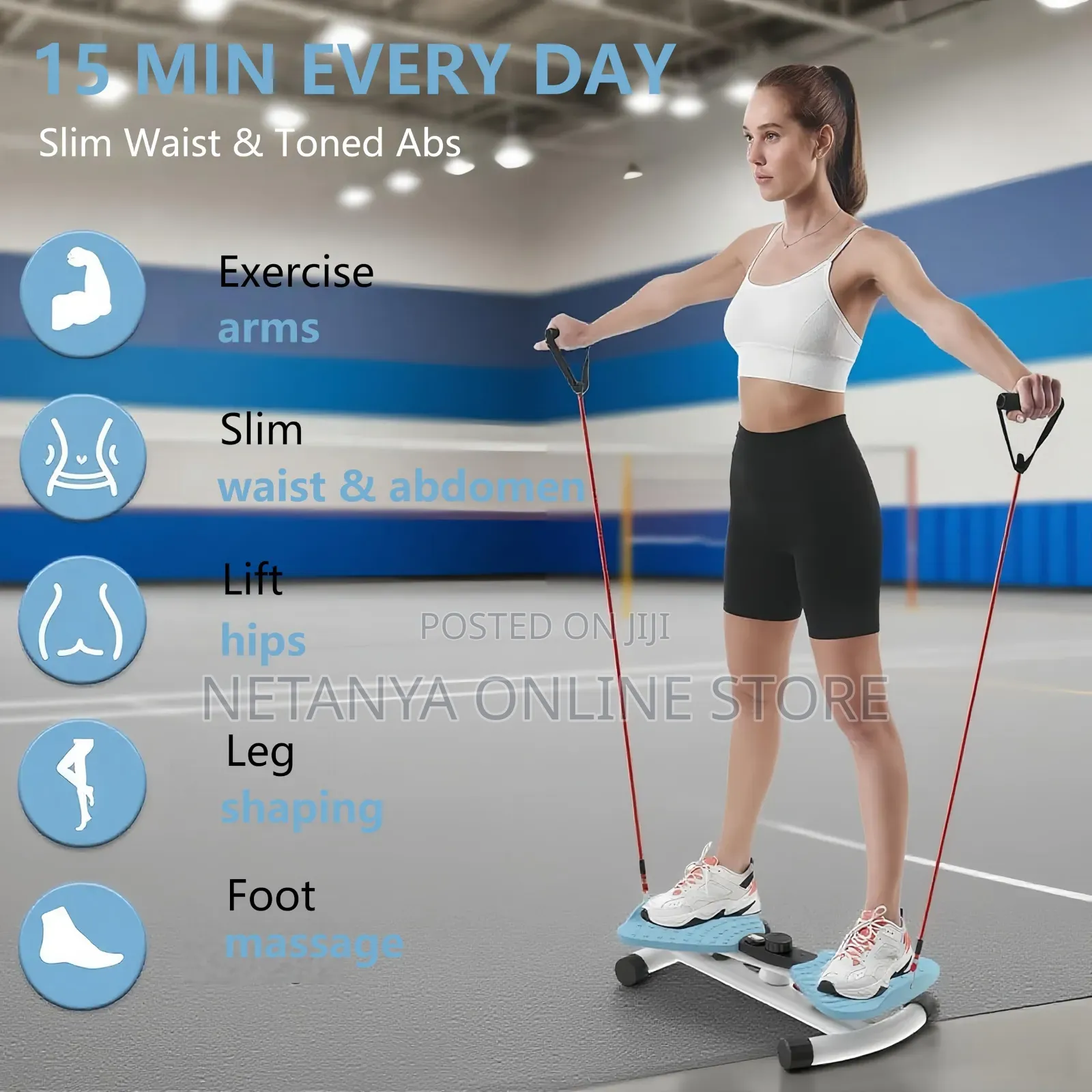 Waist Twisting Machine With Resistance Belts