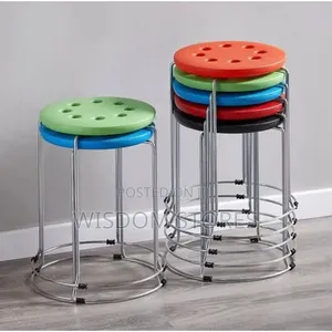 Plastic Round Stool Household With Stainless Steel.1Pc