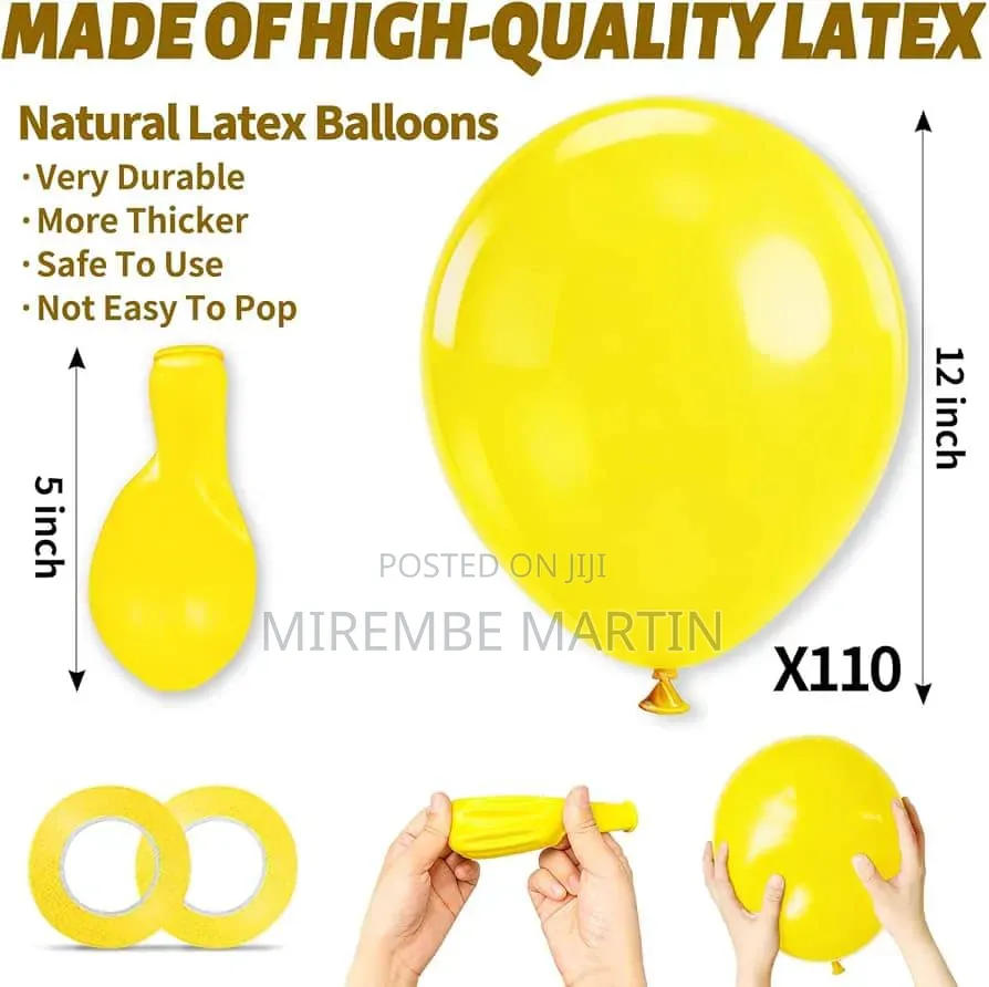 Yellow Balloons 12 Inch,Yellow Latex Balloons for Birthday Party Bab