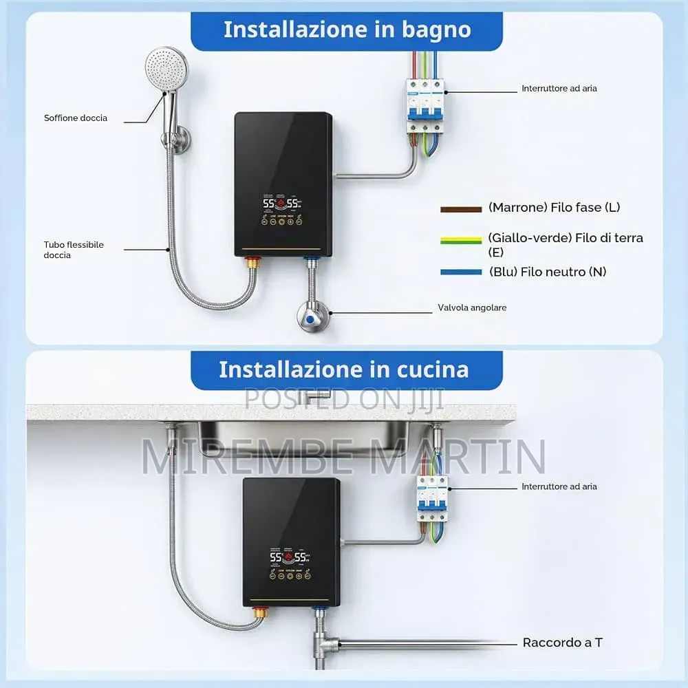 Instant Mini Water Heater 5500 W Electronic Water Heater With LED