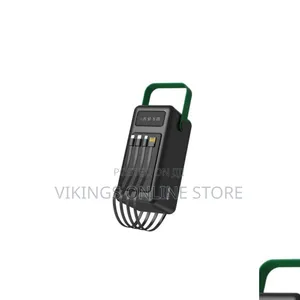 Green Lion Solar Max Portable Power Bank, Built-in Charging Cables