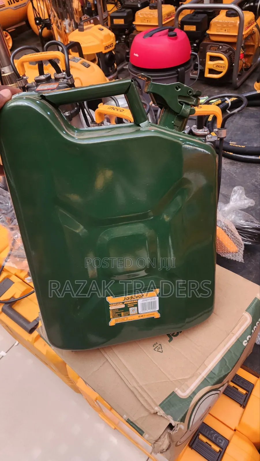10-Litre  Steel Jerry Can for Storing and Transporting Fuel, Diesel,
