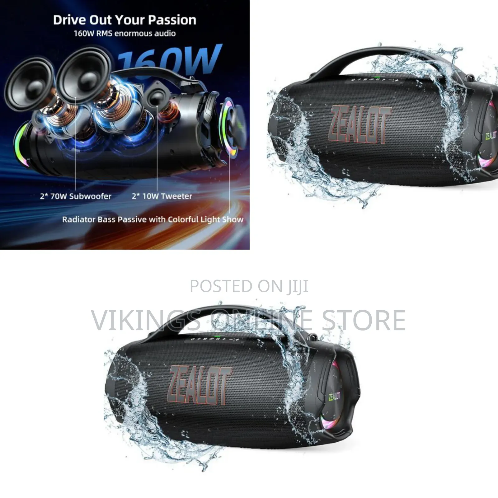 S98 Portable Bluetooth Speaker for High-Power Outdoor and Party Audio