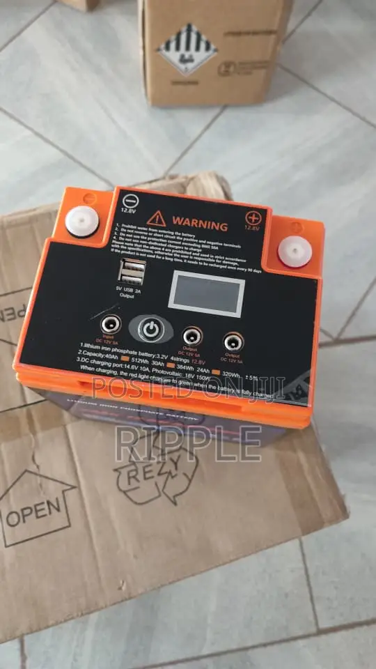24Ah 12V LiFePO4 Solar Battery 307Wh With USB & Display