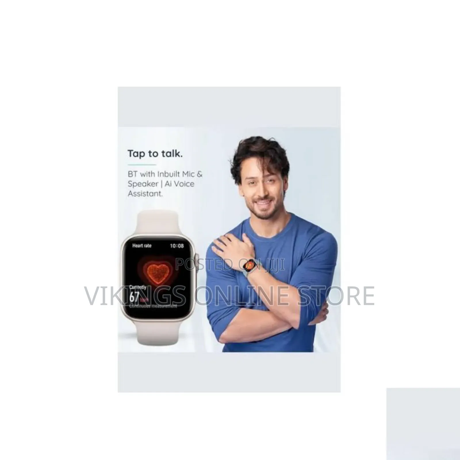 KW27 Max Square-Dial Bluetooth Smartwatch With a Black Silicone Strap