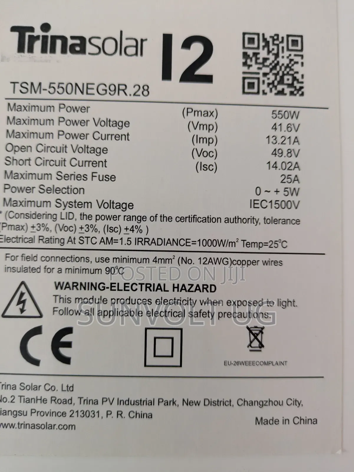 550w Solar Panel