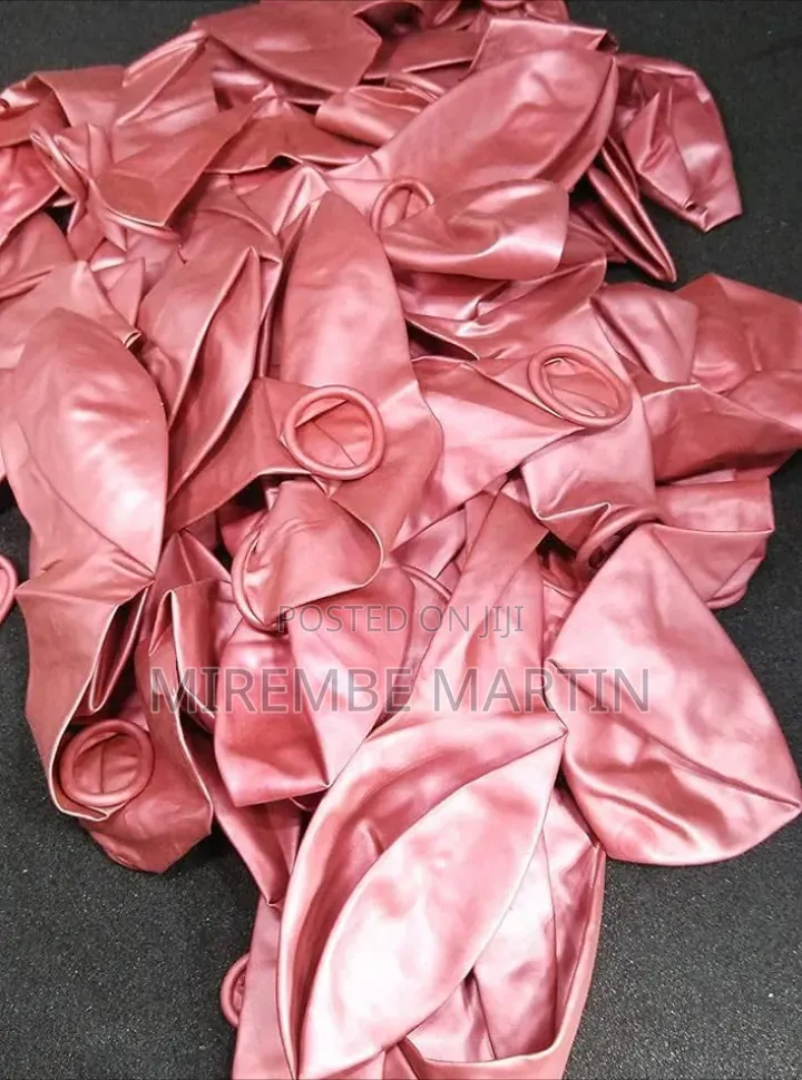 100 PCS Rose Pink Colour 12 Inch Chrome Metallic Balloons for Birthday