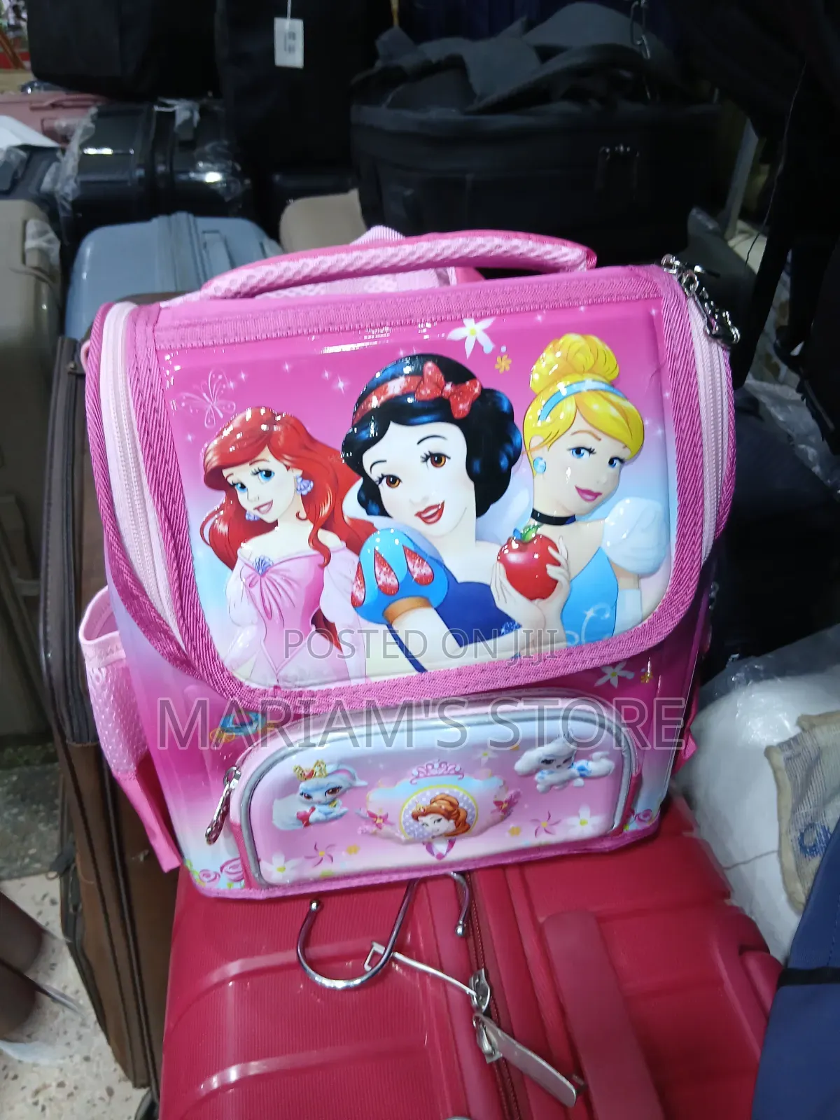 Glossy Pink Children's School Backpack With 3D Molded Graphics