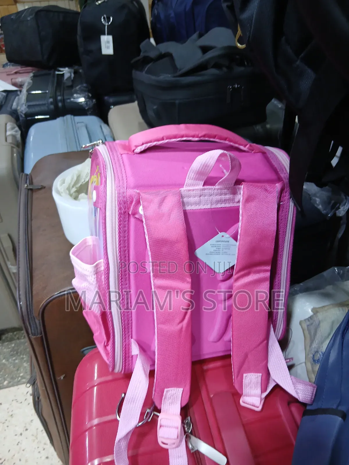 Glossy Pink Children's School Backpack With 3D Molded Graphics