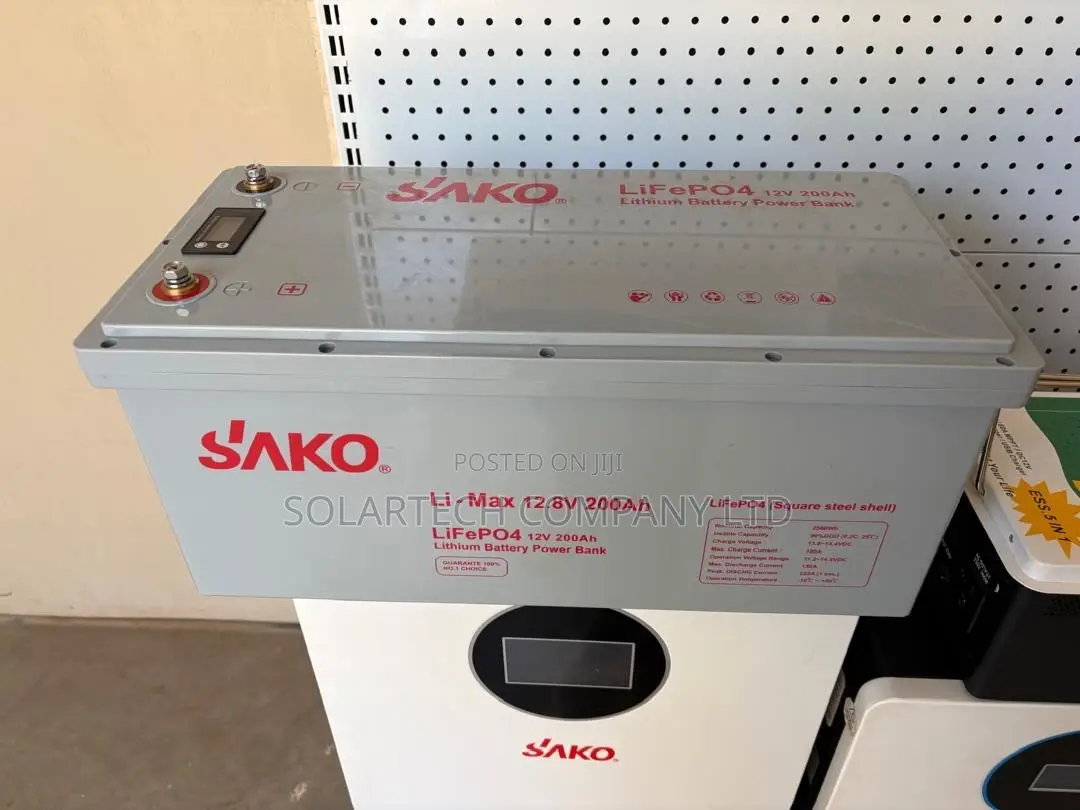 BRAND NEW 12.8V 200Ah SAKO LiFePO4 Solar Battery – 2560Wh Capacity