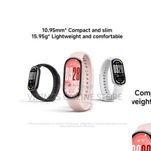Xiaomi Smart Band 10 Fitness Tracker, Emphasizing Its Compact, Slim
