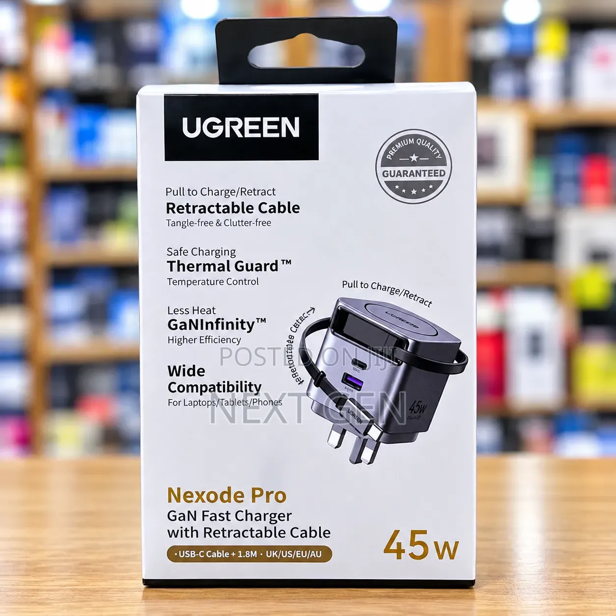 UGREEN Nexode Pro GaN Fast Charger With Retractable Cable