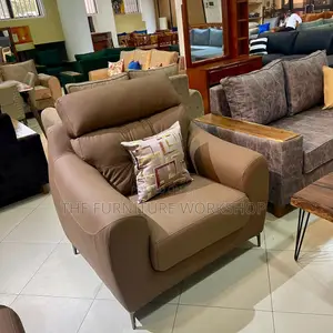 Brown Leather Sofa Set - Senana Hypermarket