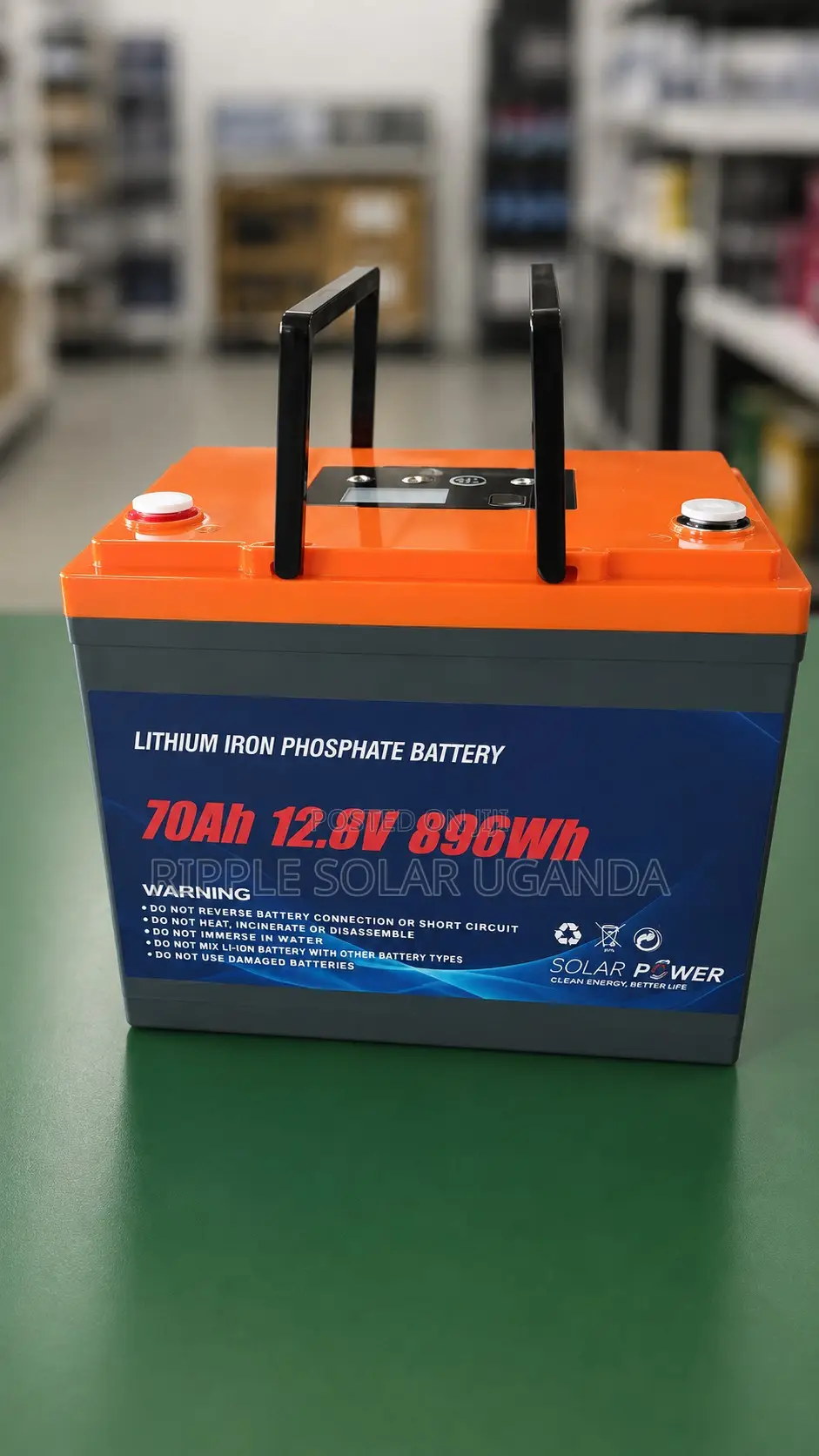 70Ah 12V LiFePO4 Solar Battery 896Wh With USB & DC Output