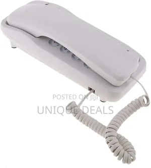 Mini Corded Desk Phone Office Fixed Business Wired White