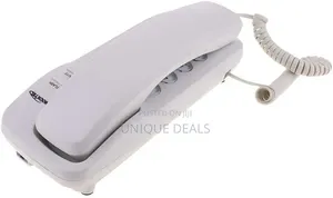 Mini Corded Desk Phone Office Fixed Business Wired White