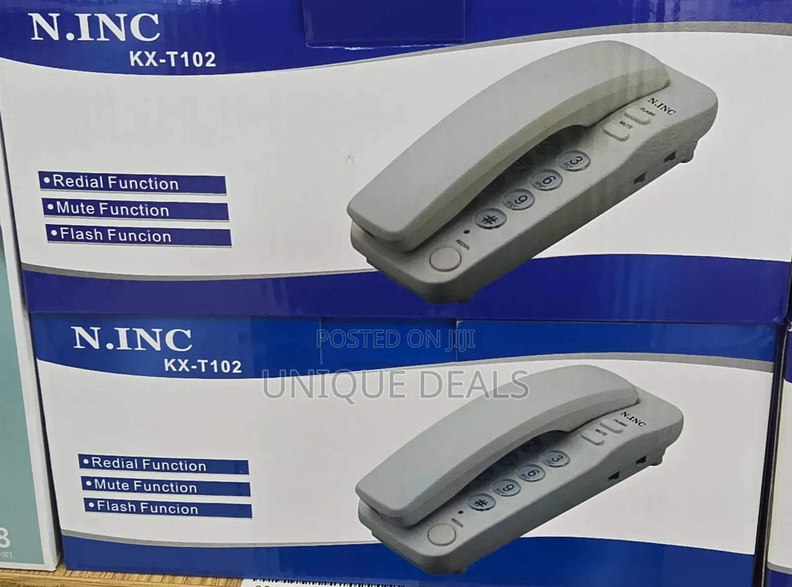 Mini Corded Desk Phone Office Fixed Business Wired White