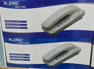 Mini Corded Desk Phone Office Fixed Business Wired White