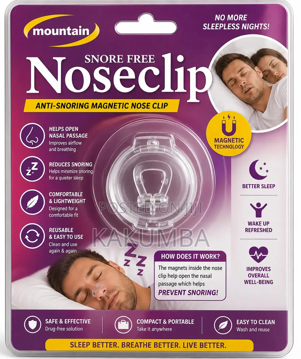 Anti-Snoring Magnetic Nose Clip – Brand New