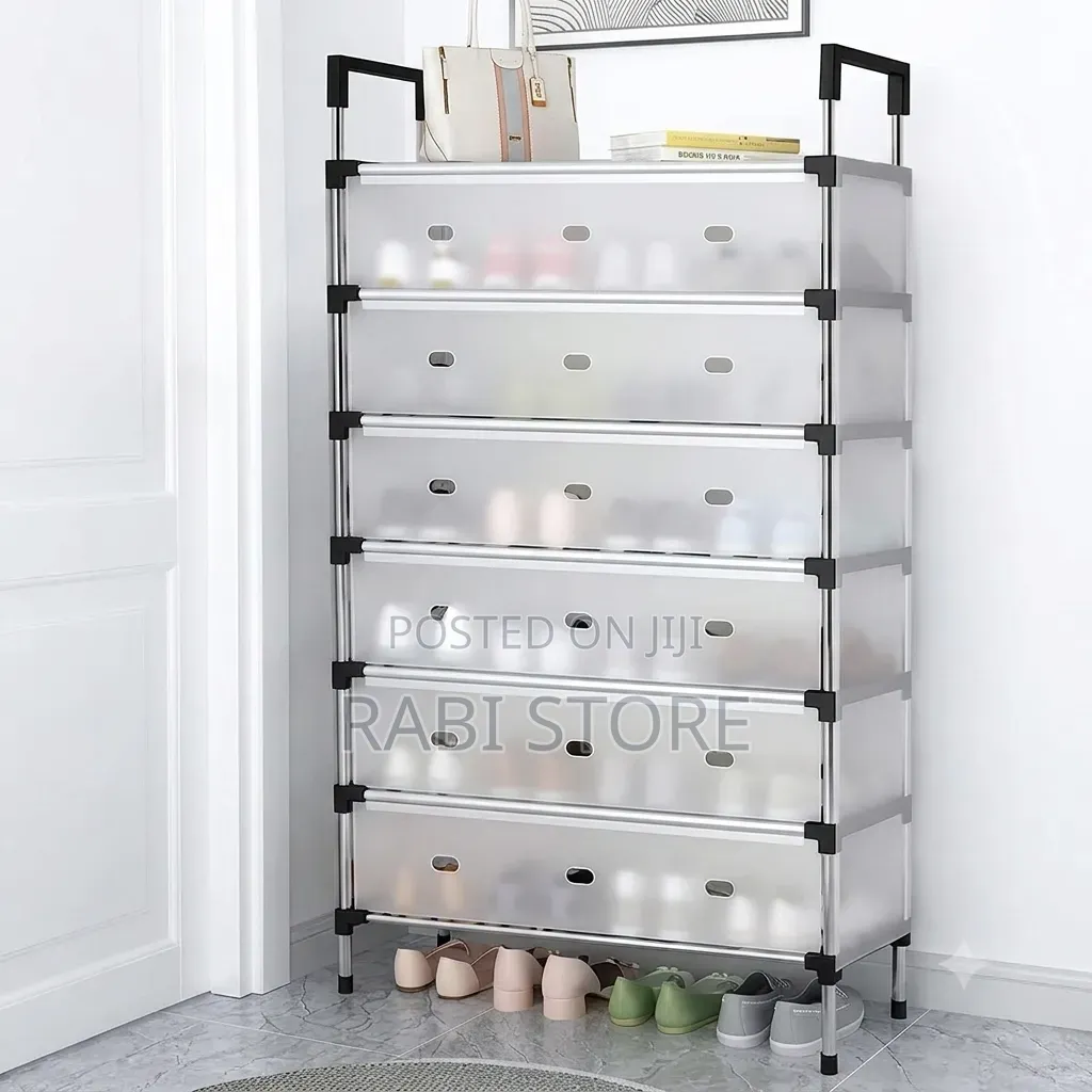6-Tier Stackable Shoe Rack - Metal Shoe Storage Organizer