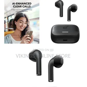 Black Anker Soundcore K20i Wireless Semi-in-Ear Earbuds Alongside