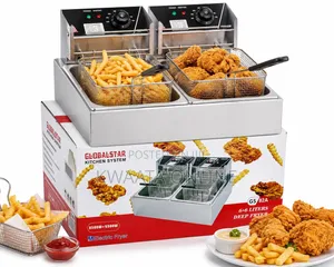 Globalstar GS-82A Double Deep Fryer – 6L + 6L Electric Frying Machine