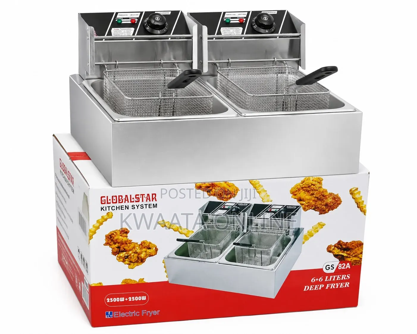 Globalstar GS-82A Double Deep Fryer – 6L + 6L Electric Frying Machine