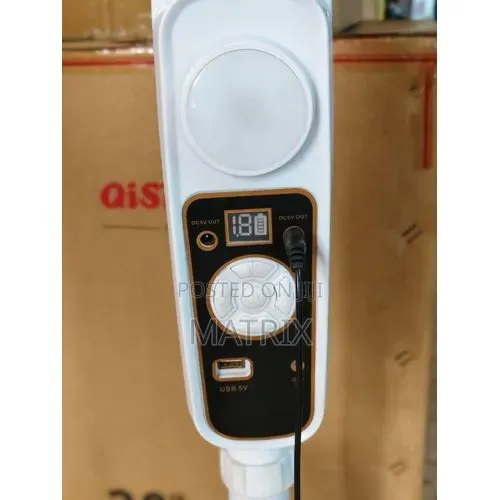 Rechargeable Solar Stand Fan With Metallic Grill
