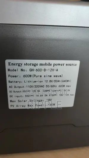 600W Portable Power Station 12.8V 50Ah LiFePO4 Solar Generator
