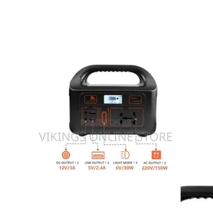 Black 150W Portable Power Station With Multiple