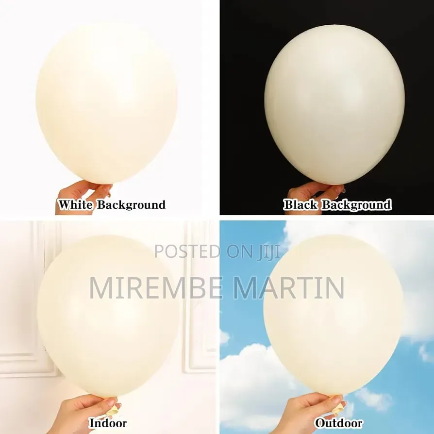 100pcs 12′′ 3.2g Party Time Standard Ivory White Latex Balloons.