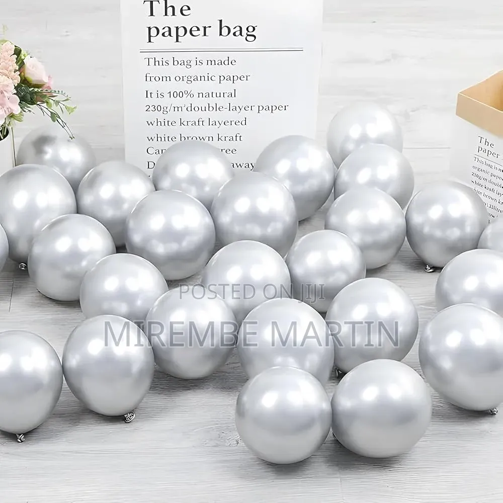 12inch Pearl Latex Silver Balloon..