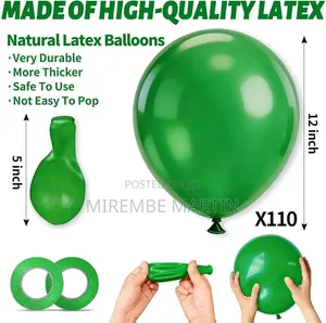100 PCS Dark Green Balloons Latex Party Balloons 12 Inch Round Helium