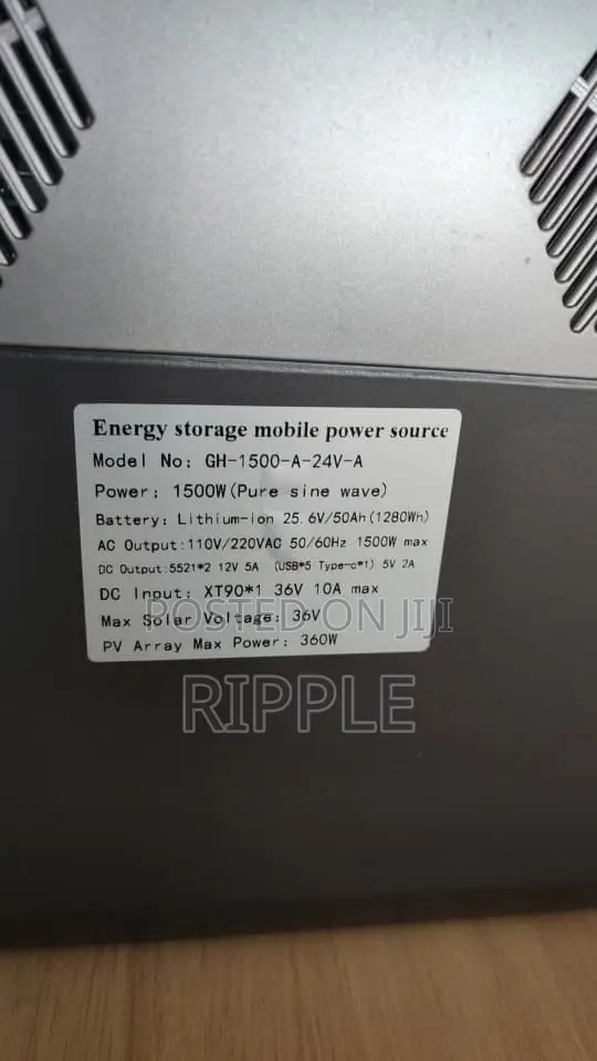 1500W Portable Power Station 25.6V 50Ah LiFePO4 Solar Generator