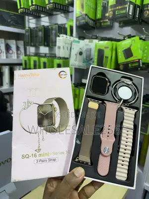 HainoTeko SQ-16 Mini Smartwatch Has Amoled Screen, Bracelet & 3straps