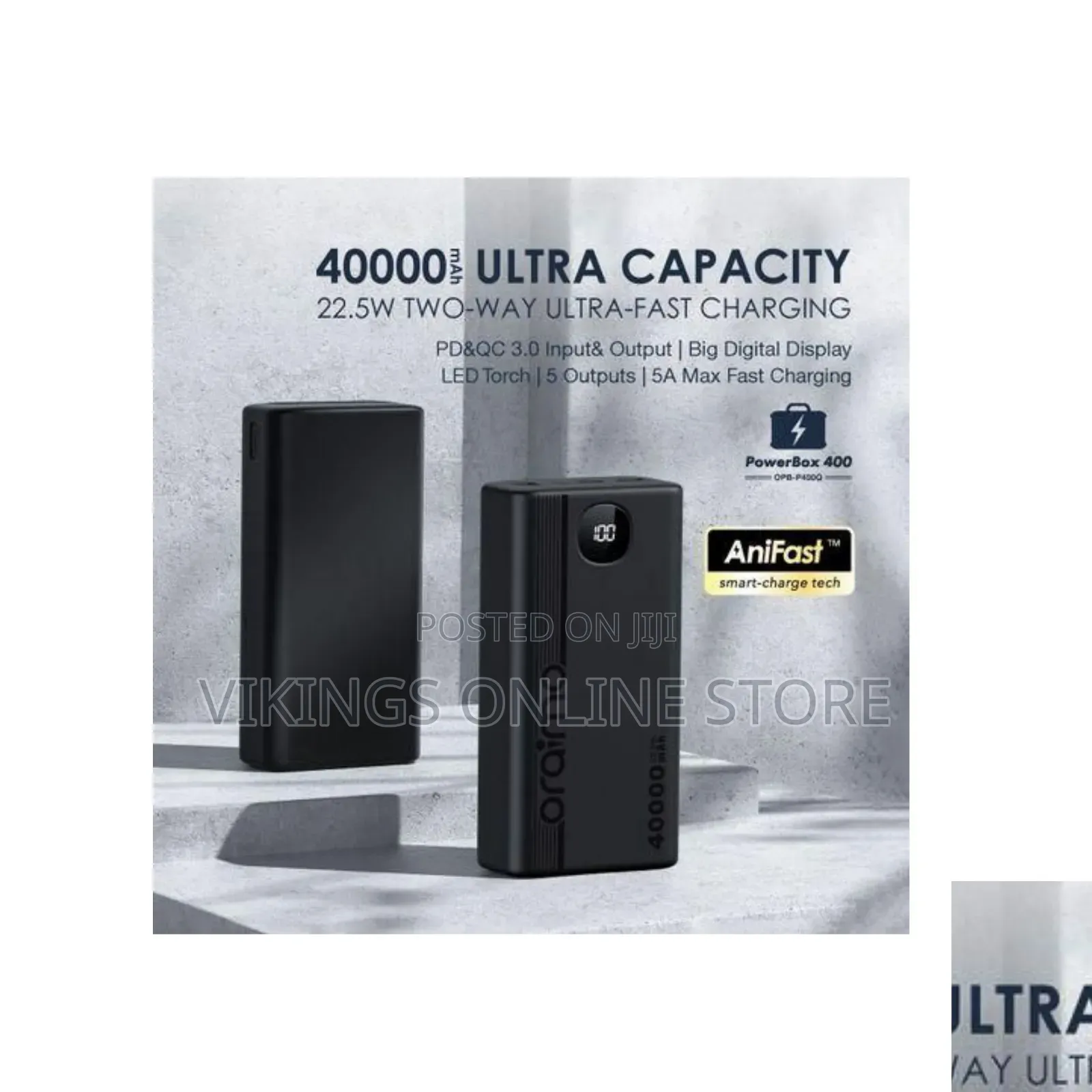 Oraimo PowerBox 400, a High-Capacity 40000mAh 22.5W Fast-Charging