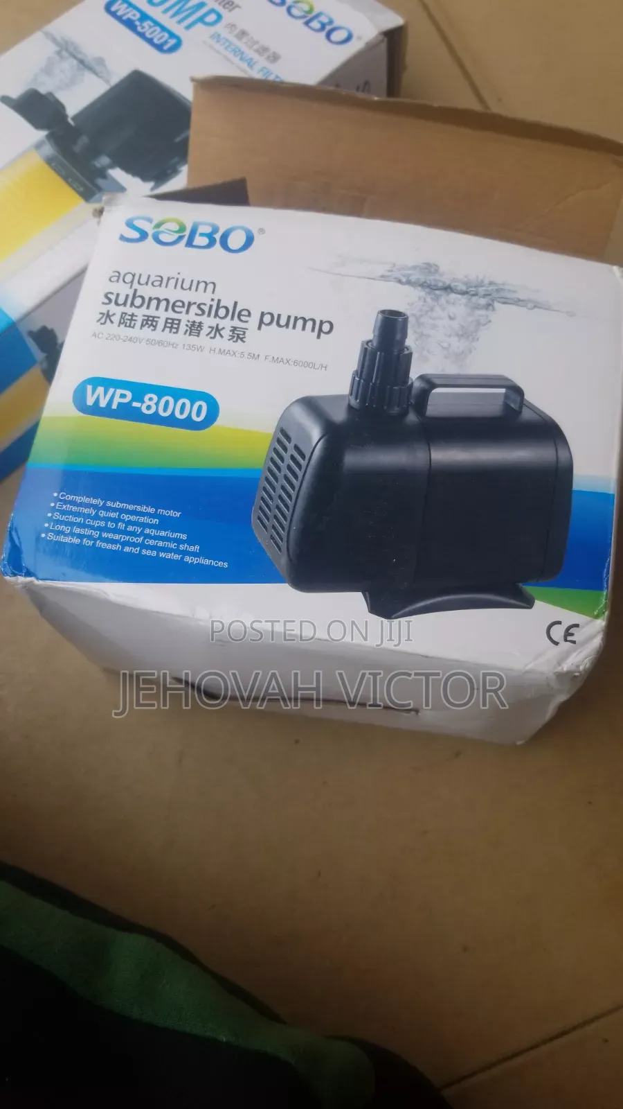 SOBO WP-8000 Heavy dutySubmersible Pump 6000l/H Aquarium Fish Pond
