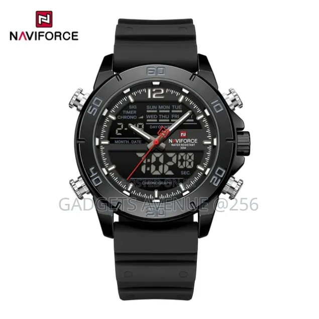 Naviforce Titan Black NF9253T, an Analog-Digital Sports Wristwatch
