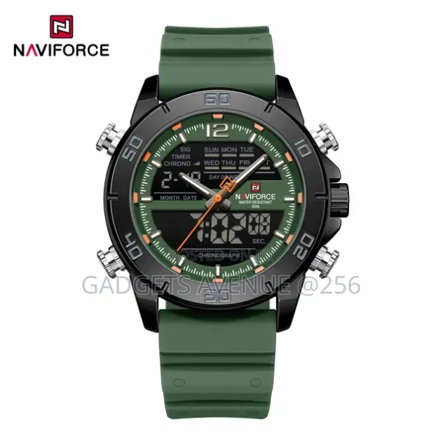 Naviforce Titan Black NF9253T, an Analog-Digital Sports Wristwatch