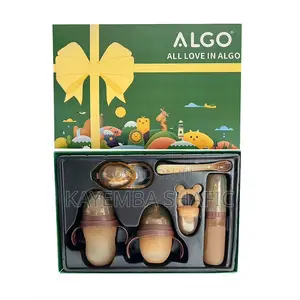ALGO 6-in-1 Premium Silicone Baby Feeding Bottle Starter Gift Set