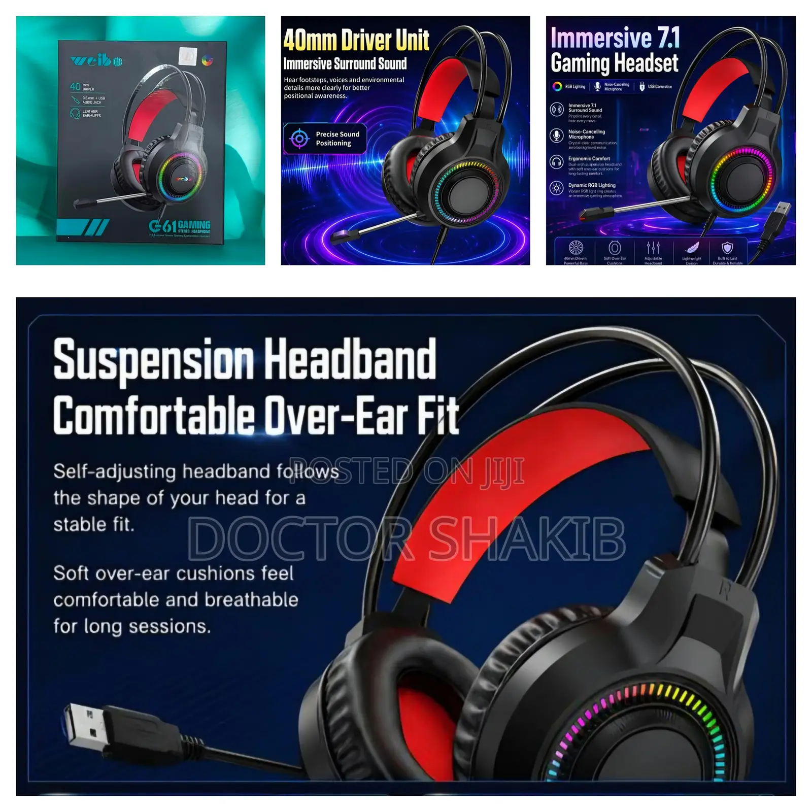 Weibo G61 Stereo Gaming Headset