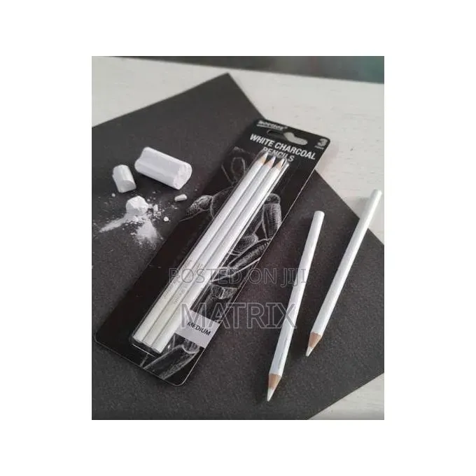 White Charcoal Pencil - Pack of 3 Pieces