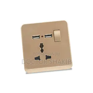 Single-Gang Universal Wall Power Socket With USB Charging Ports