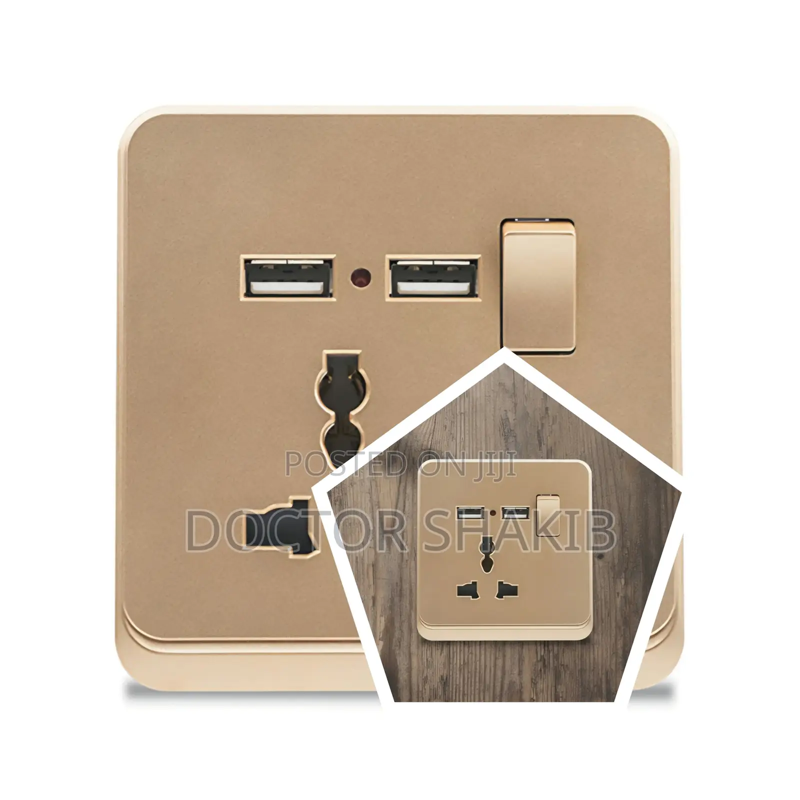 Single-Gang Universal Wall Power Socket With USB Charging Ports