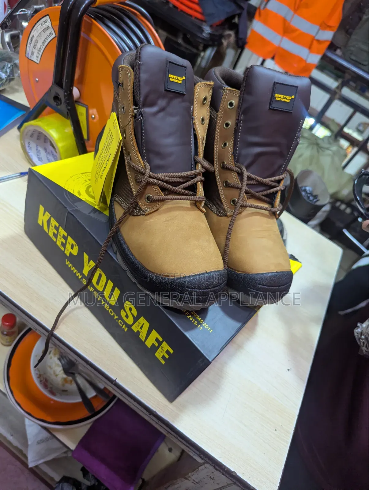 Boy Brown Nubuck Industrial Safety Boots