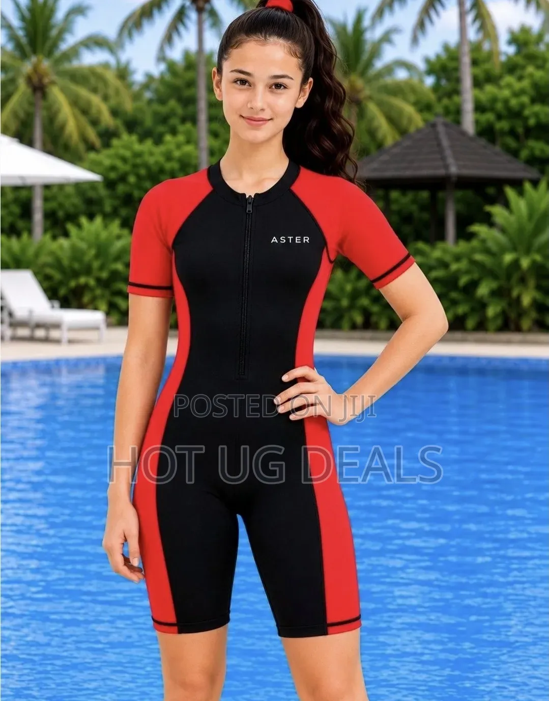 Women's One-Piece Short Sleeve Swim Wear ( 18 - 30 Years)