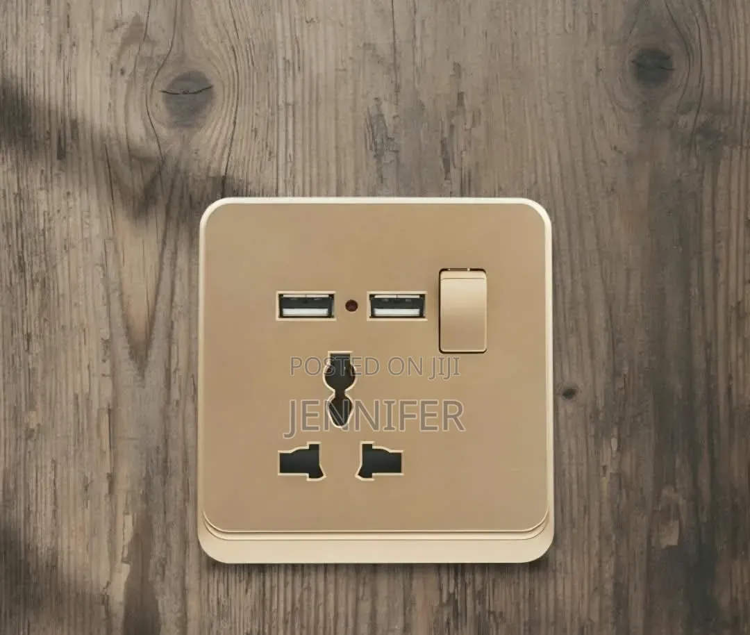 Single-Gang Universal Wall Power Socket With USB Charging Ports