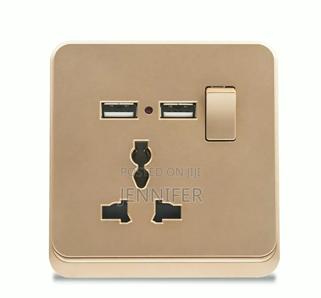 Single-Gang Universal Wall Power Socket With USB Charging Ports