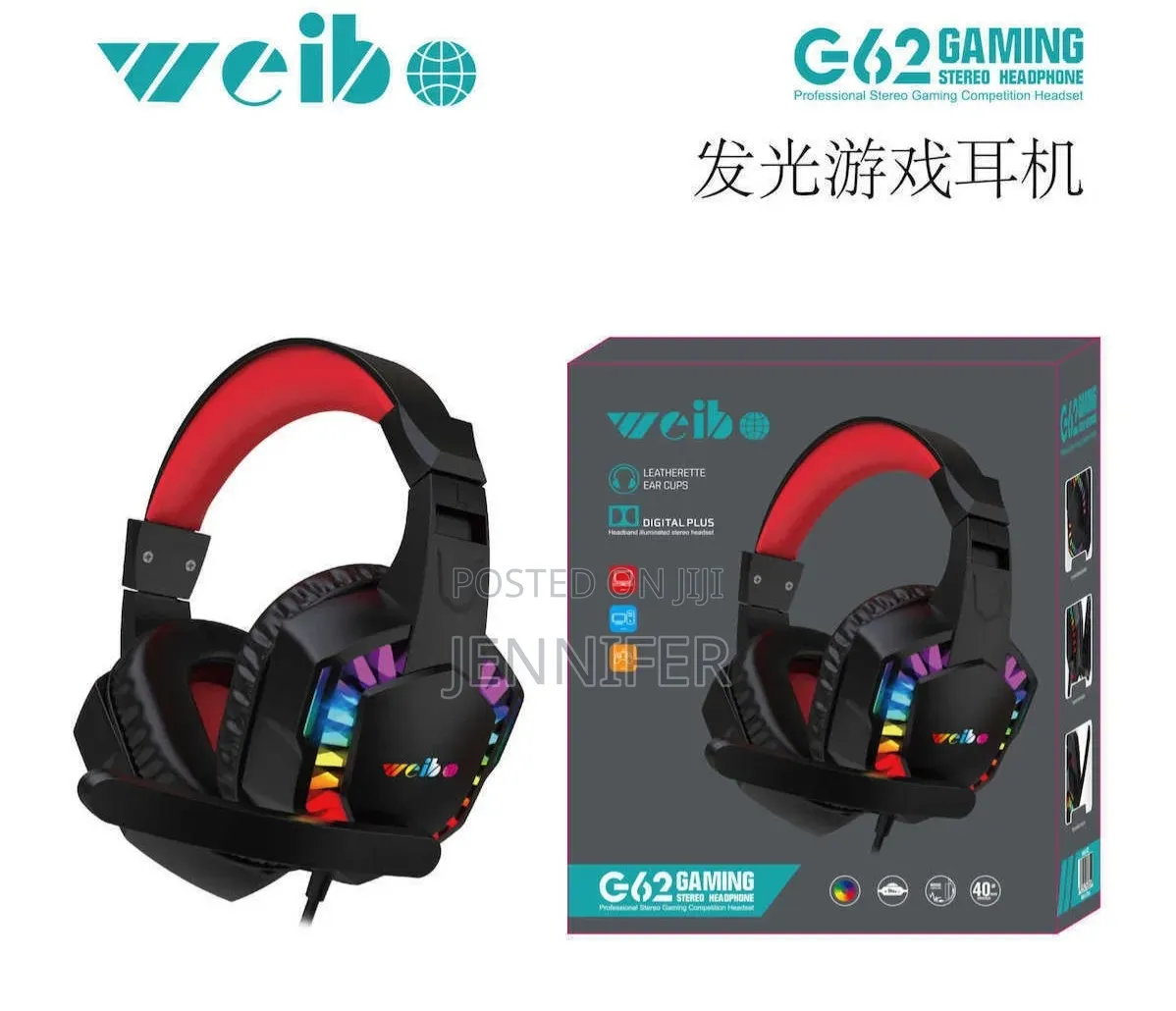 Weibo G62 RGB  Gaming Headset