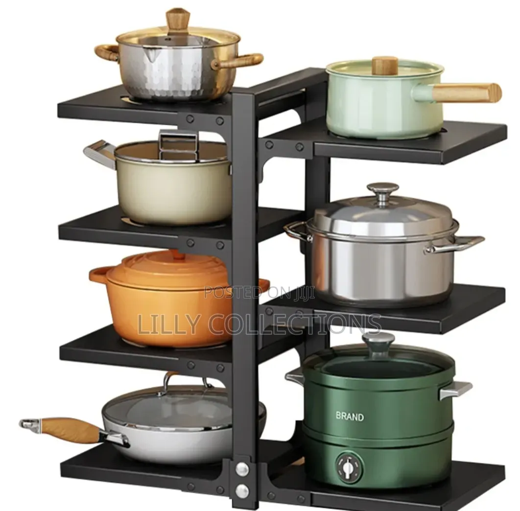4 Layer Metallic Saucepan Stand